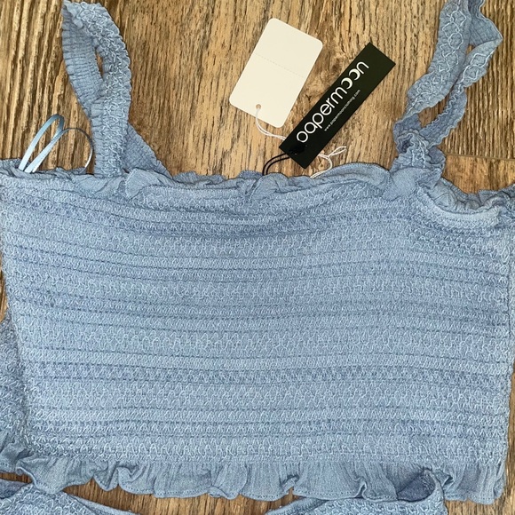 Smocked Crop Top and ruffle Skort~Two piece Set💙🦋 - Picture 5 of 6